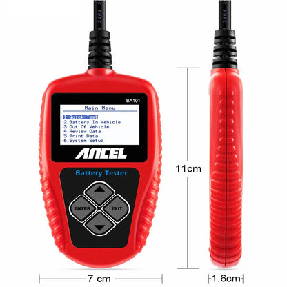 BA101 Car Battery Tester – 12V Load Analyzer (100–2000 CCA)