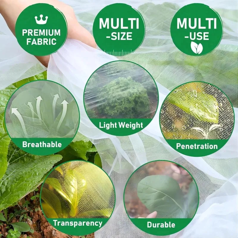 60 Mesh Garden Insect Netting – Protective Plant & Vegetable Cover