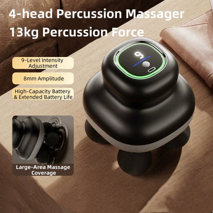 4-Head Massage Gun – Portable Deep Tissue Muscle Massager for Recovery & Relaxation