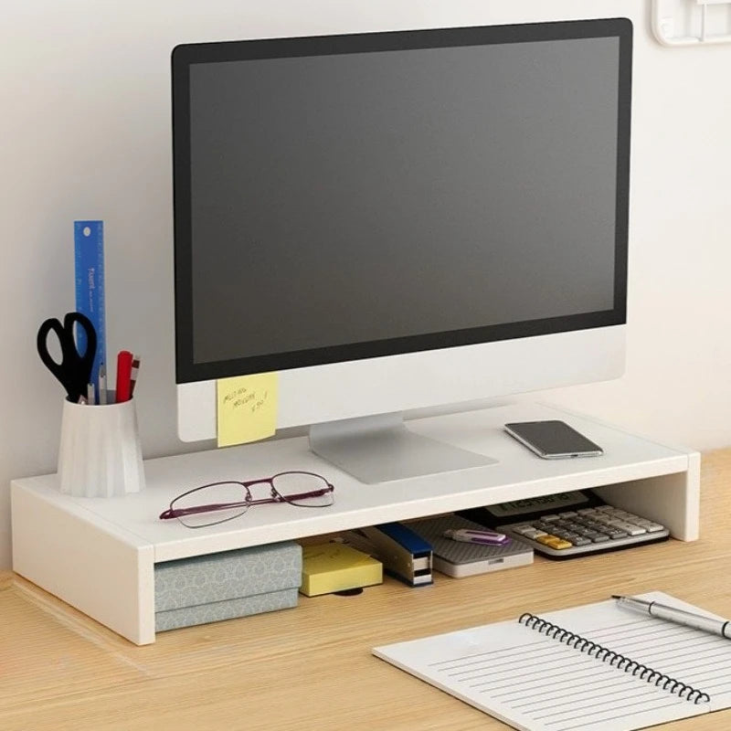 Wooden Monitor & Laptop Stand – Desktop Riser & Storage Shelf