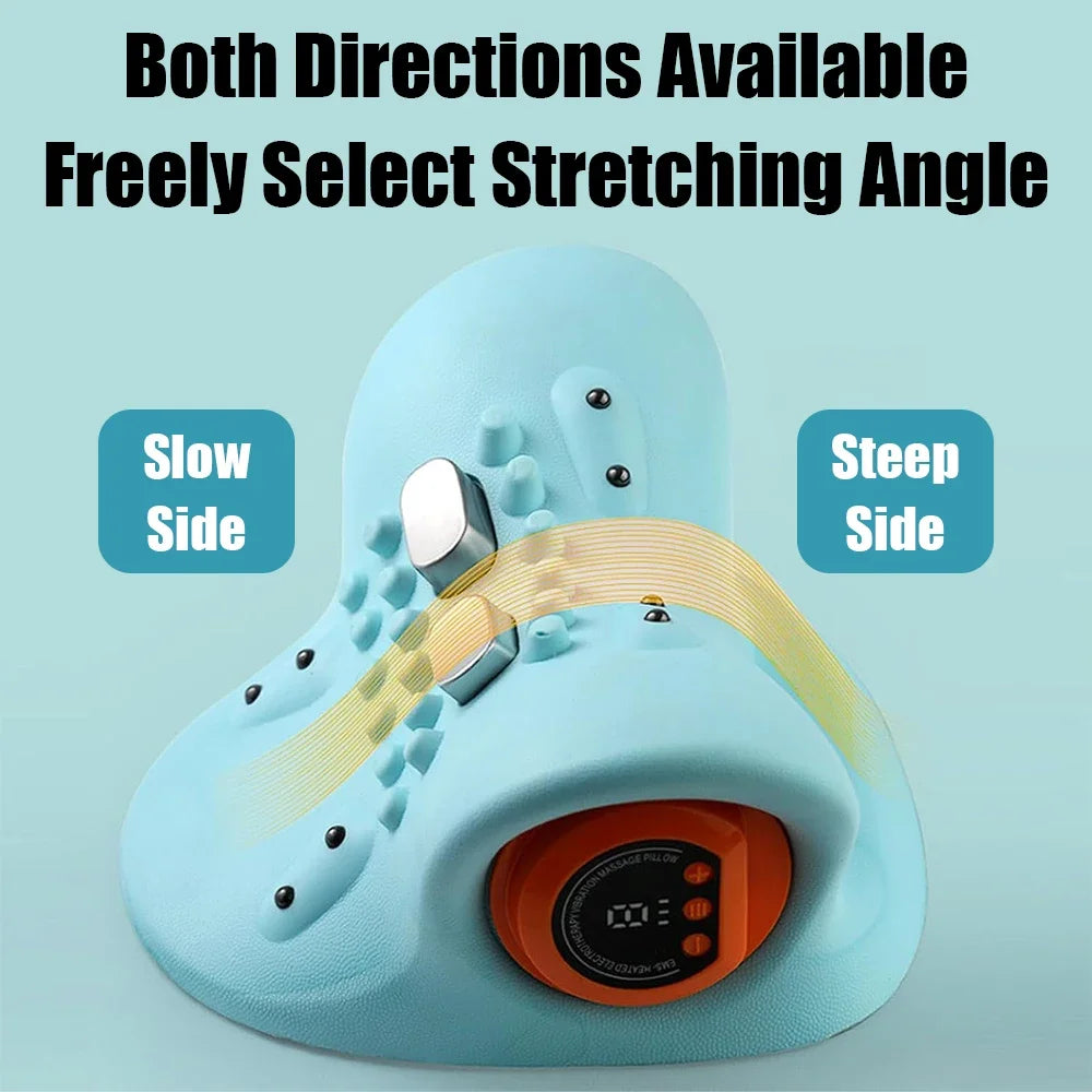 Rechargeable Neck Massage Pillow – Ergonomic Vibration & Kneading Neck Support Cushion