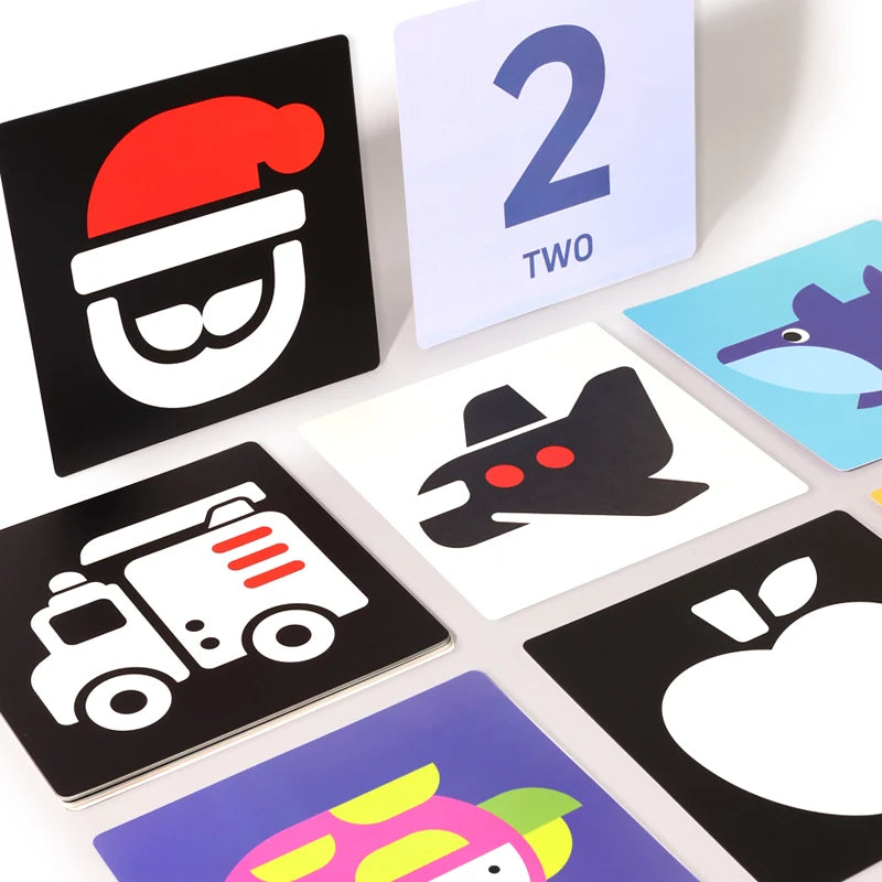 Montessori High Contrast Vision Cards – Black & White Baby Learning Cards