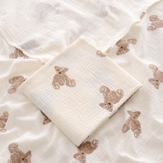 Cotton Muslin Baby Swaddle Blanket – 100 x 100cm Newborn Receiving Blanket