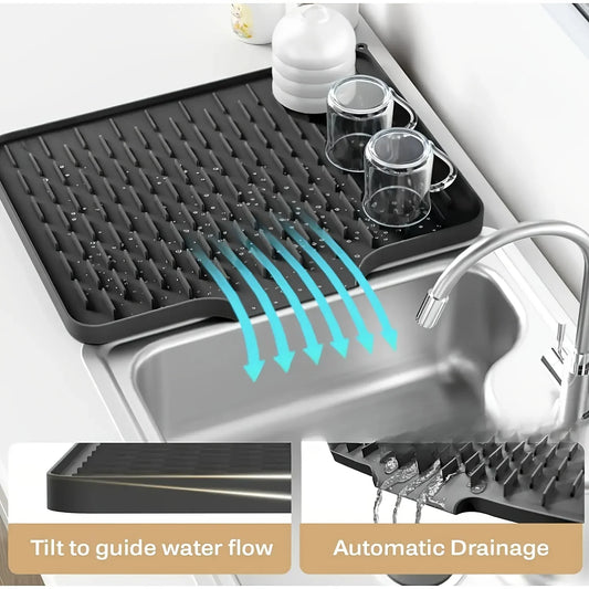 Silicone Kitchen Drain Mat – Non-Slip Sink & Countertop Drying Mat
