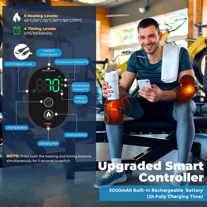 Wireless Heated Joint Wrap – Rechargeable Heat Therapy Brace for Knees, Shoulders & Elbows