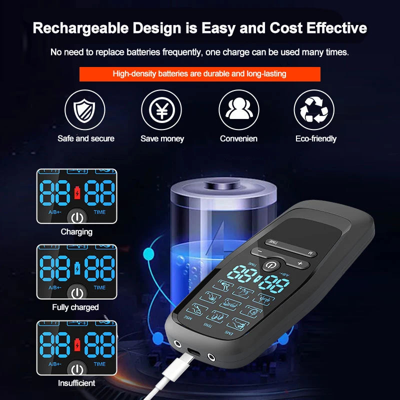 TENS Muscle Stimulator – Electric Pulse Massager for Muscle Relaxation