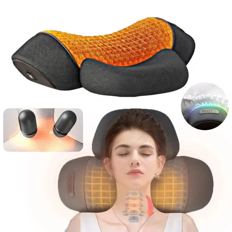 Heated Neck Massager Pillow – Memory Foam Cervical Support & Vibration Massage