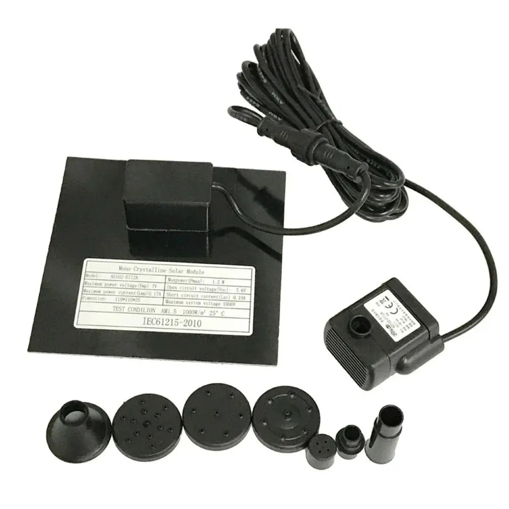 1.4W Mini Solar Fountain Pump Kit – Solar Water Pump for Bird Baths & Garden Ponds