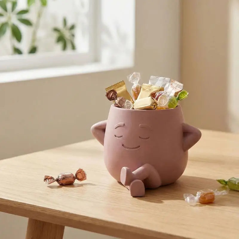 Cute Sitting Face Planter – Character Succulent & Indoor Plant Pot