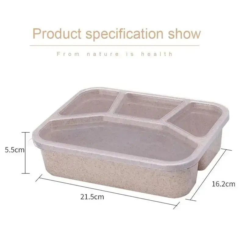 4-Compartment Bento Lunch Box – Leak-Resistant Microwave & Dishwasher Safe Meal Container