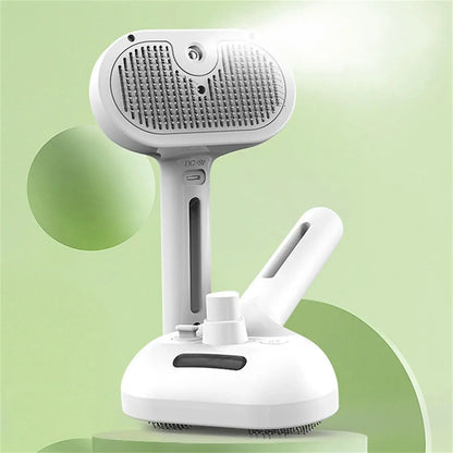 Electric Steam Pet Brush – 3-in-1 Grooming Tool for Dogs & Cats