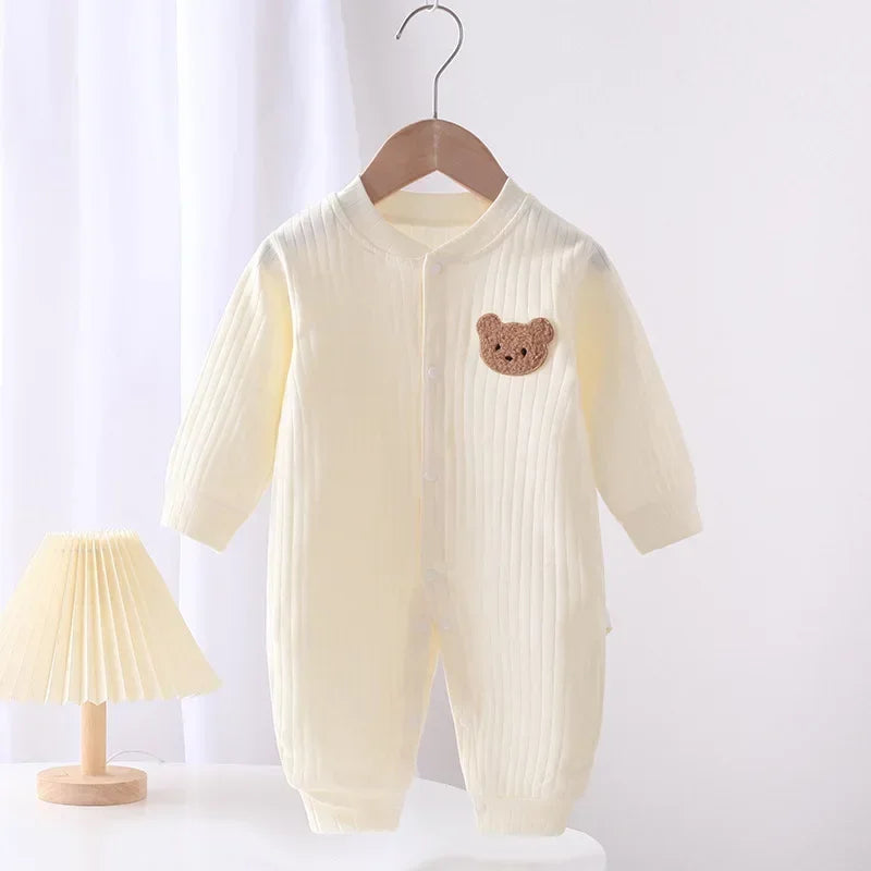 100% Cotton Baby Romper – Long Sleeve Bodysuit for Newborns (0–24 Months)