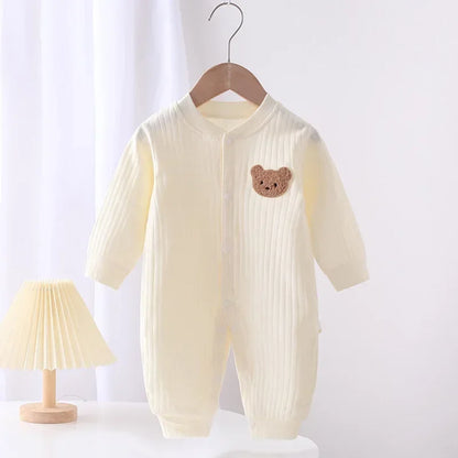 100% Cotton Baby Romper – Long Sleeve Bodysuit for Newborns (0–24 Months)