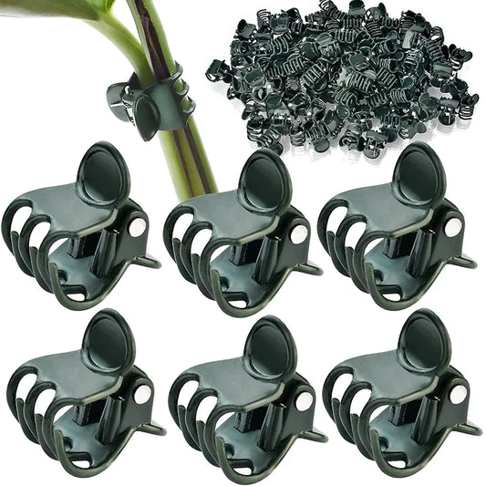 10–100 Pack Plant Support Clips – 6-Claw Climbing Vine & Stem Clamps