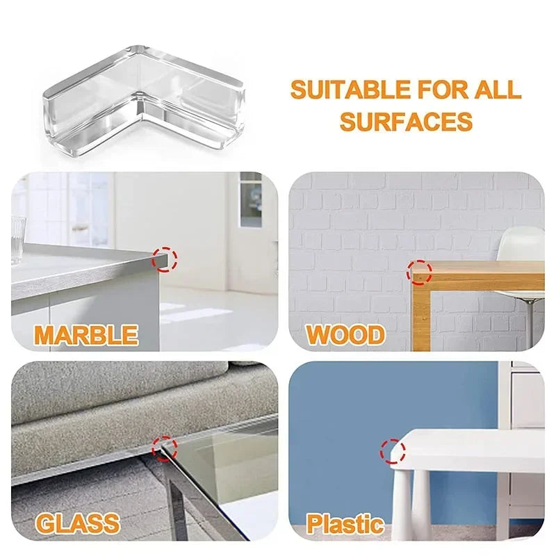 Baby Safety Corner Protectors – Soft Silicone Furniture Edge Guards (4 or 10 Pack)