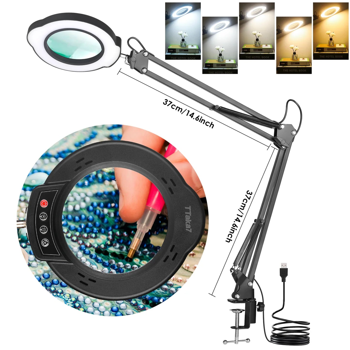 72LED 8X/10X USB Magnifying Glass with 3 Colours Light (10 different variants available)