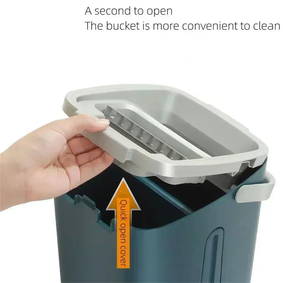 Self-Washing Flat Mop & Bucket Set – Hands-Free Microfiber Floor Cleaning System