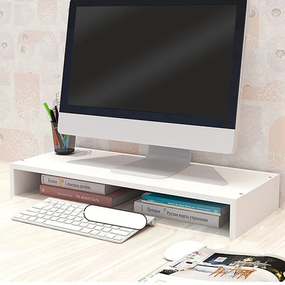 Wooden Monitor & Laptop Stand – Desktop Riser & Storage Shelf