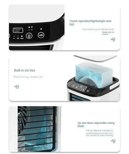 Portable USB Mini Air Cooler – Quiet Desktop Cooling Fan with Humidifier & Mist Spray