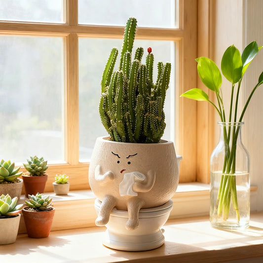 Funny Toilet Planter – Cute Resin Succulent & Small Plant Pot