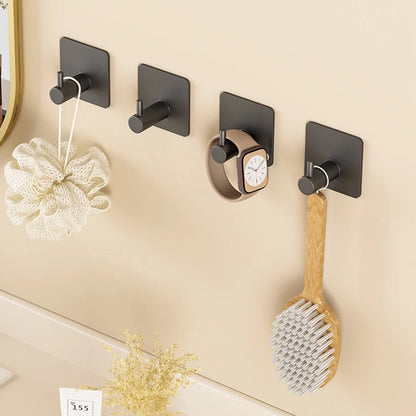 Stainless Steel Adhesive Hooks – No-Drill Wall Hooks for Home Organisation
