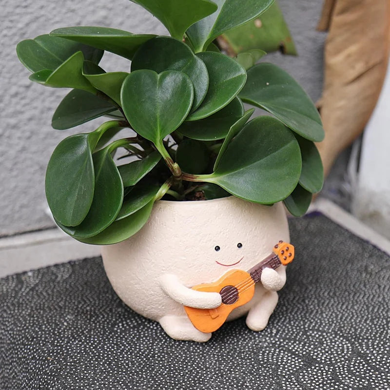 Smiley Face Guitar Planter