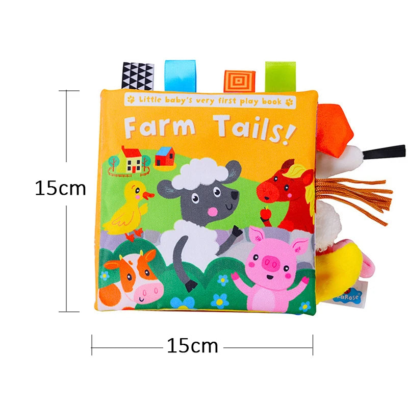 Sensory Baby Cloth Book – High Contrast Touch & Feel Learning Book (0–12 Months)