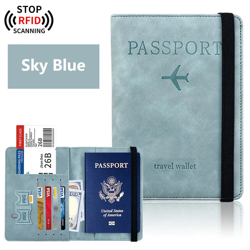 RFID Passport & Travel Wallet – PU Leather Organiser with Card & Document Storage