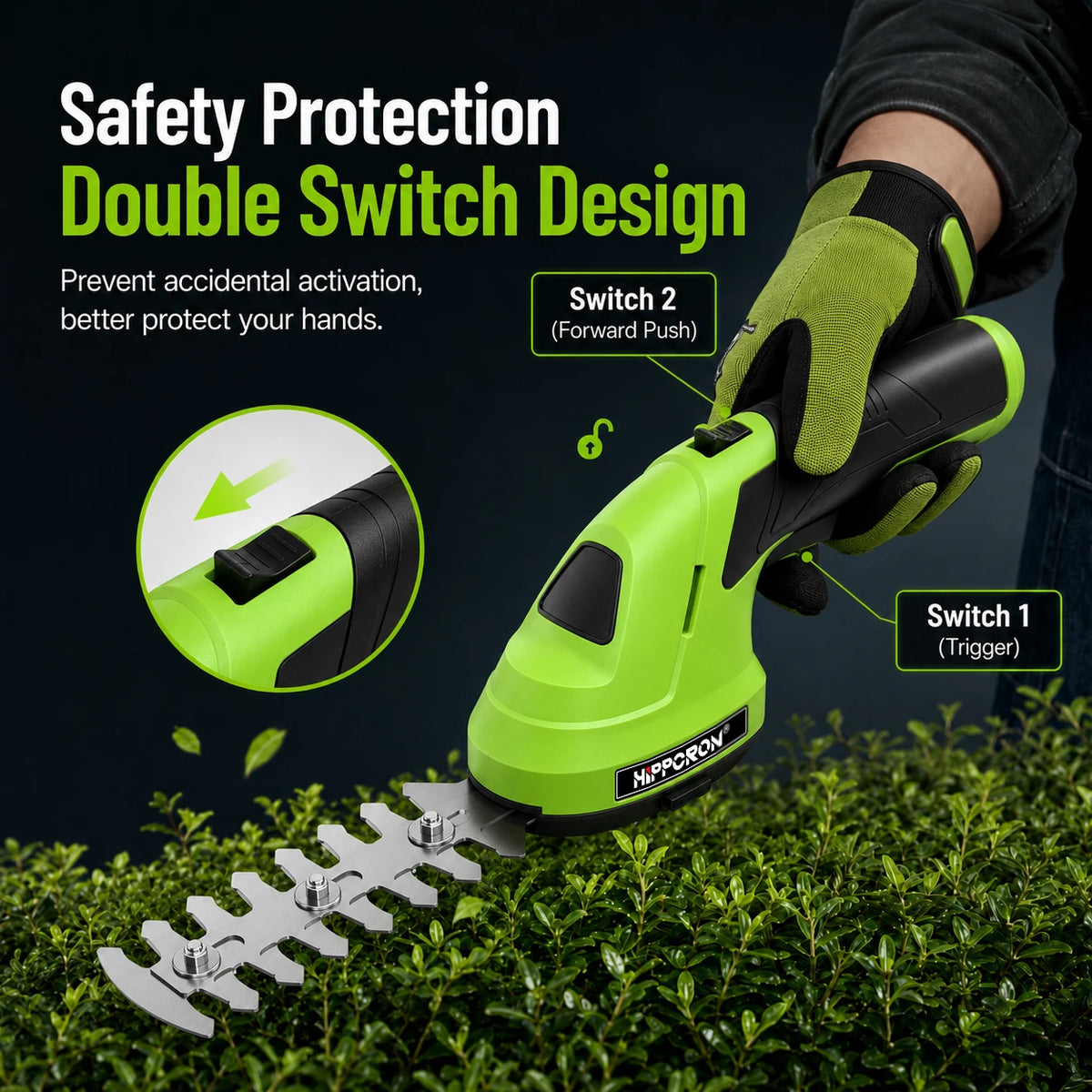 2-in-1 Cordless Hedge Trimmer & Grass Shears – Rechargeable 7.2V Garden Trimmer