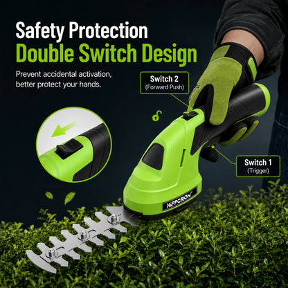 2-in-1 Cordless Hedge Trimmer & Grass Shears – Rechargeable 7.2V Garden Trimmer