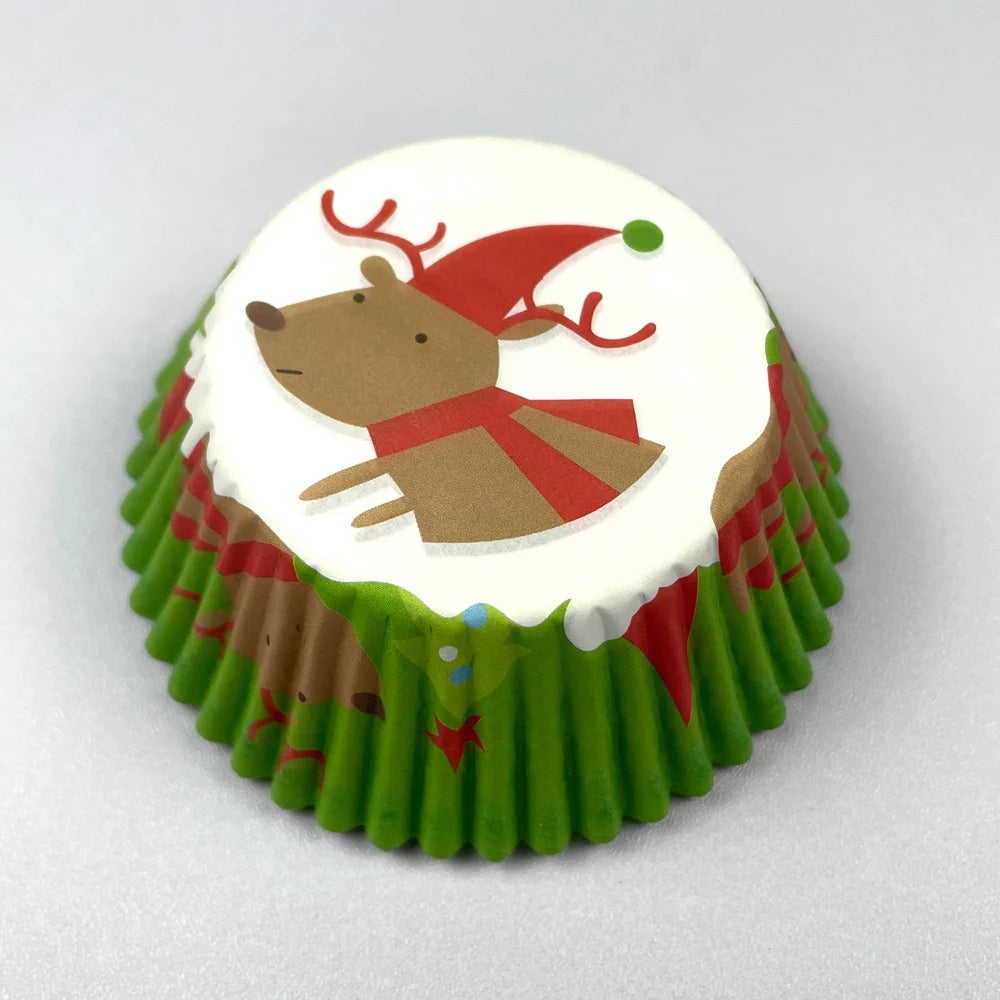 100-Pack Christmas & Halloween Cupcake Liners – Festive Paper Baking Cups