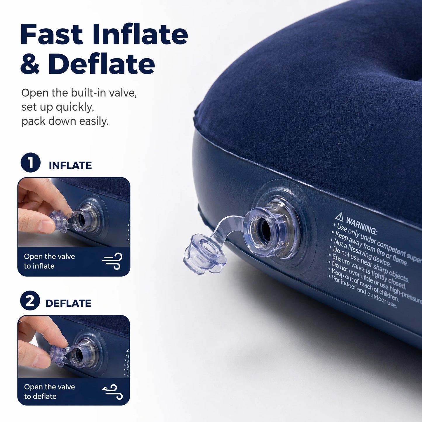 Single Inflatable Camping Air Mattress – Portable Flocked Air Bed for Camping & Travel