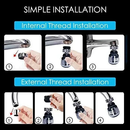 Rotating Tap Extender – High Pressure Kitchen & Bathroom Faucet Attachment