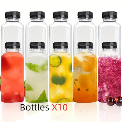 10-Pack Clear Plastic Juice Bottles with Caps – 60ml, 120ml & 150ml