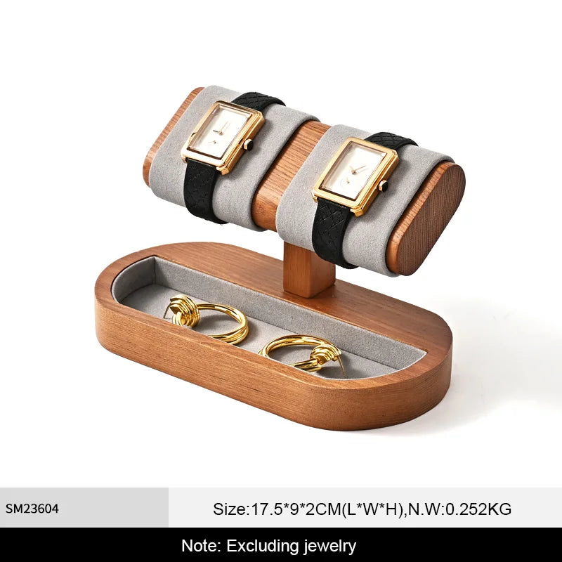 Wooden T-Shaped Watch & Bracelet Display Stand – Jewellery Storage Holder
