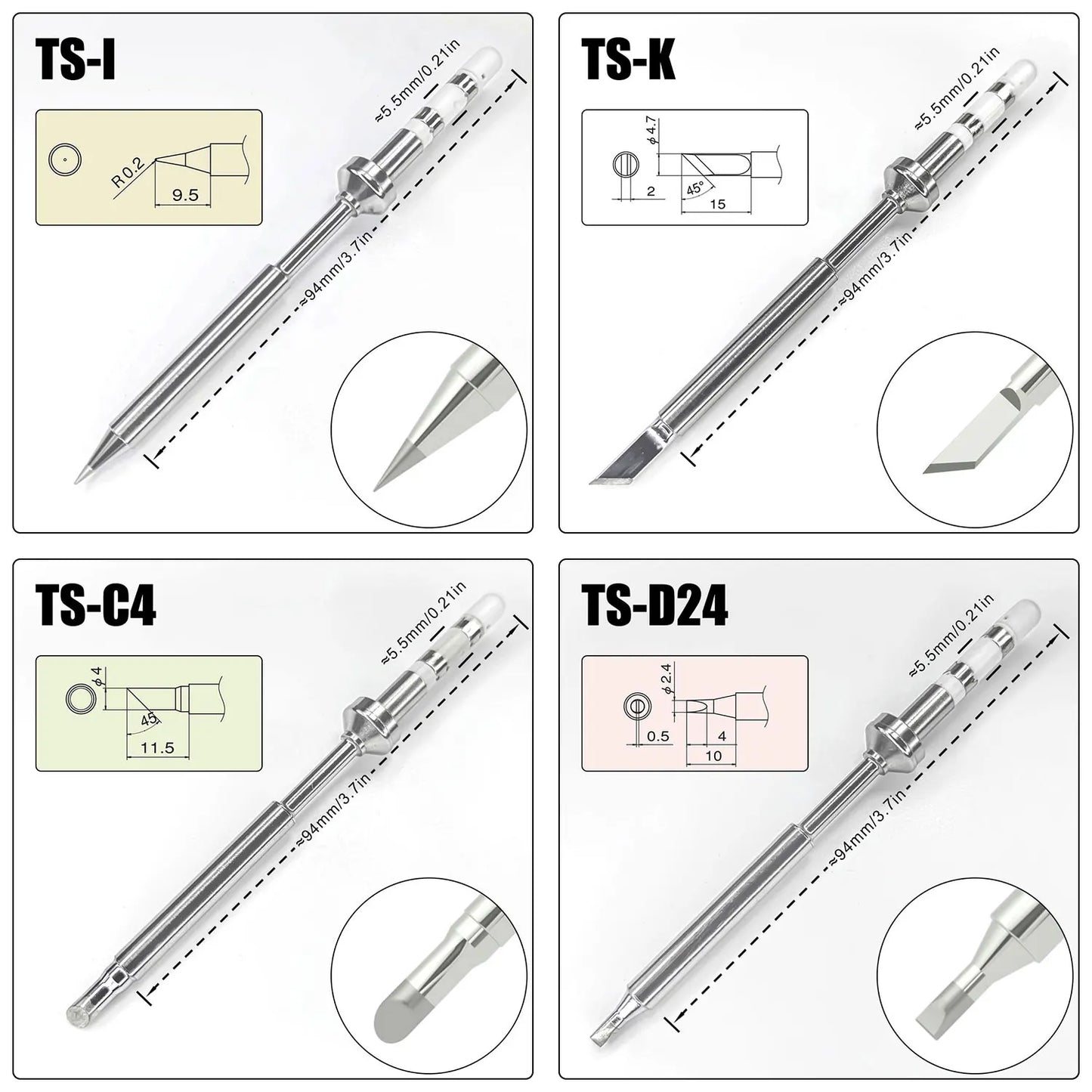 Pine64 TS101/TS100/ Soldering Iron Tips Sets