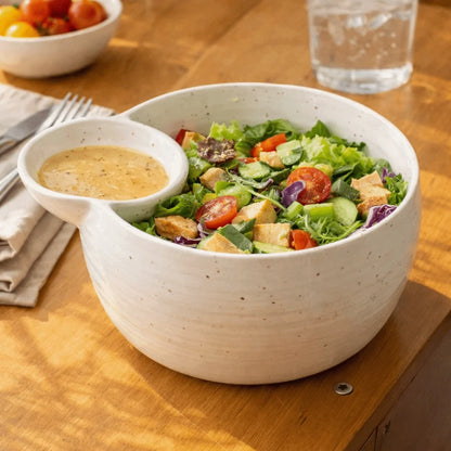 Japanese-Style Ceramic Compartment Bowl – Snack, Fruit & Dip Serving Dish