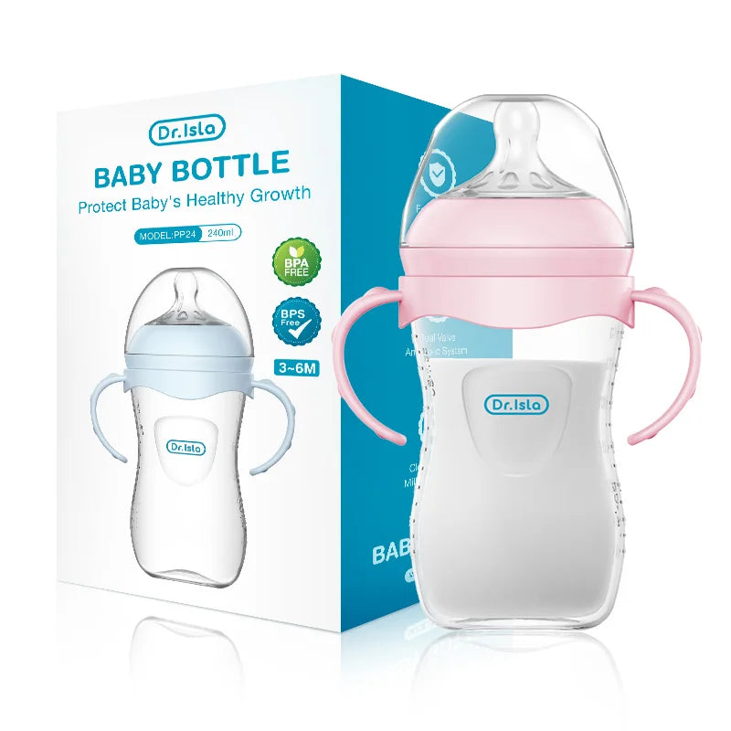 Baby Feeding Bottle (150/240/330ml) – BPA-Free Anti-Colic Bottle with Handles