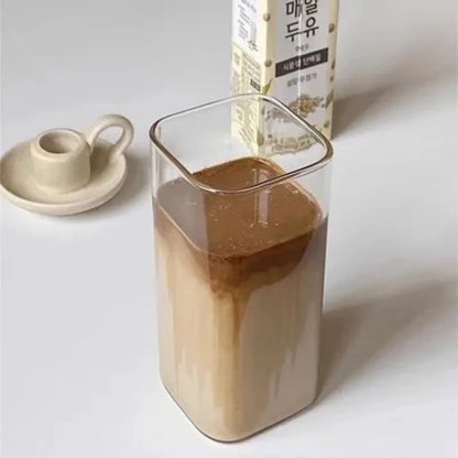 400ml Glass Tumbler with Lid & Straw – Coffee & Juice Cup