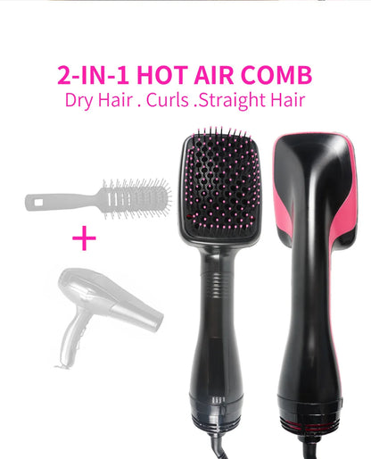 3-in-1 Hot Air Hair Dryer Brush – Ionic Blow Dryer, Straightener & Styling Comb
