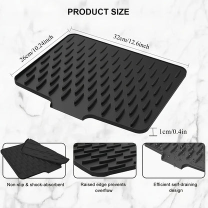 Silicone Kitchen Drain Mat – Non-Slip Sink & Countertop Drying Mat