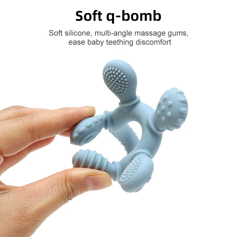 Silicone Baby Teething Ring – Sensory Chew Toy for Infants (0–12 Months)