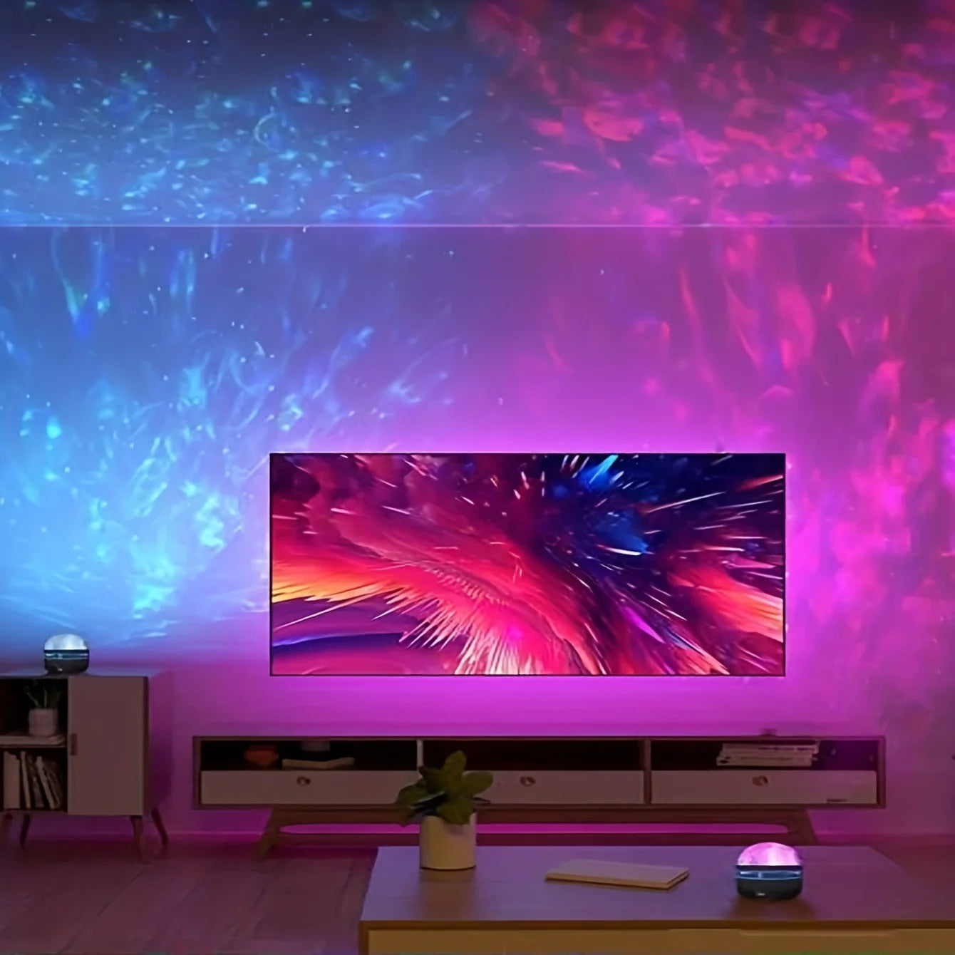 Galaxy Star & Ocean Wave Projector Night Light – 7 Colour LED