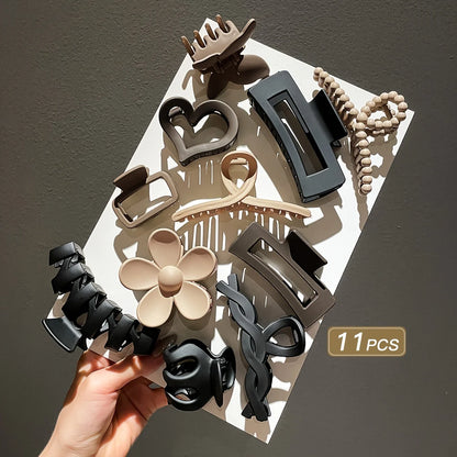 11-Piece Frosted Hair Claw Clip Set