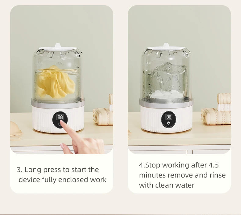 Compact Wireless Mini Washing Machine for Small Loads