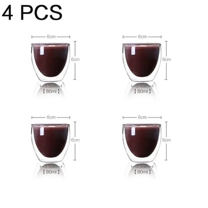 Double-Wall Glass Espresso Cup – Handmade Insulated Coffee & Tea Mug