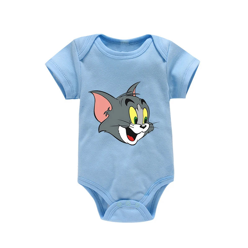 Tom & Jerry Baby Bodysuit – Cotton Short Sleeve Romper 0–24 Months