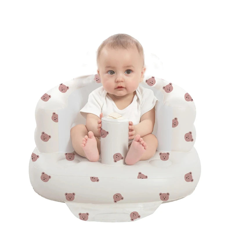 Inflatable Baby Support Seat – Portable Sit-Up Chair with Built-In Air Pump (3–36 Months)