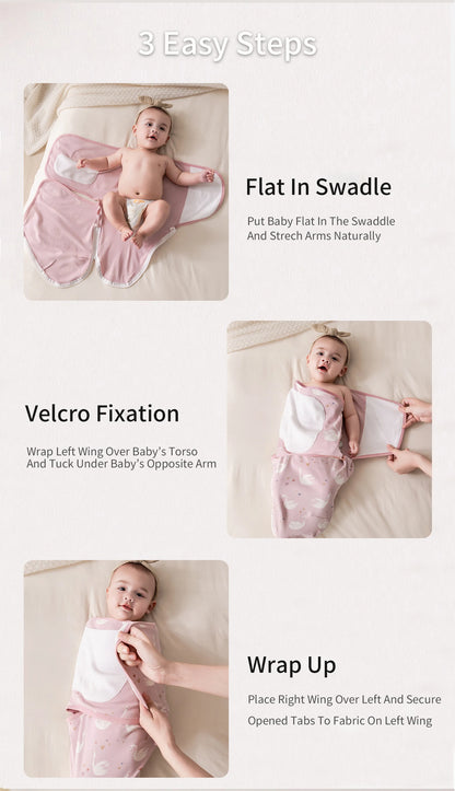 Baby Swaddle Wrap with Cap – Cotton Anti-Startle Newborn Blanket
