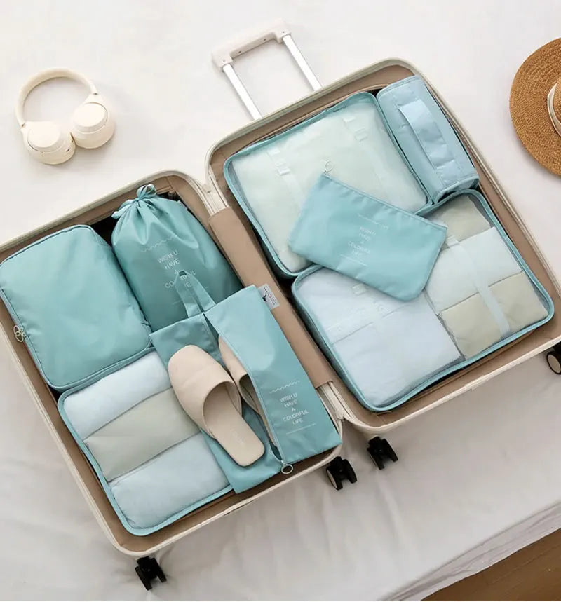 7/10-Piece Travel Packing Cube Set – Suitcase Organisers & Shoe Storage Bags